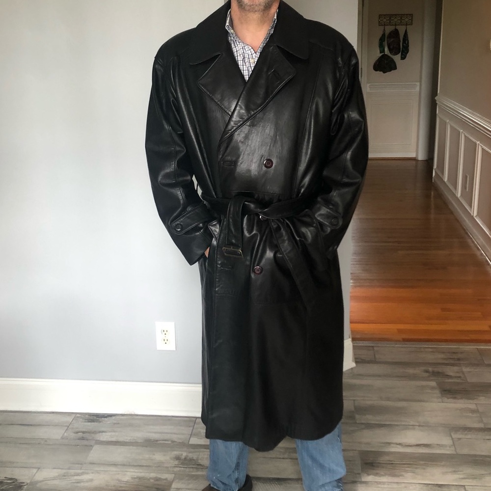 Bally of Switzerland leather trench coat